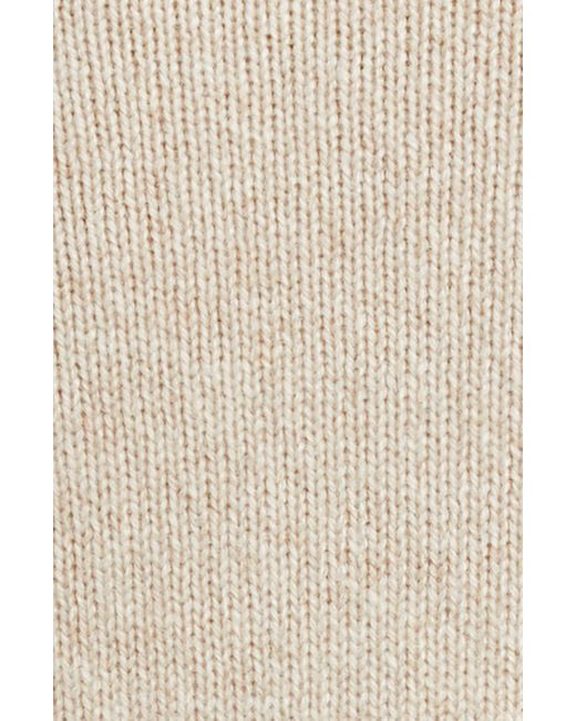Max Mara Natural Vicini Cable Knit Sleeve Cashmere Crewneck Sweater