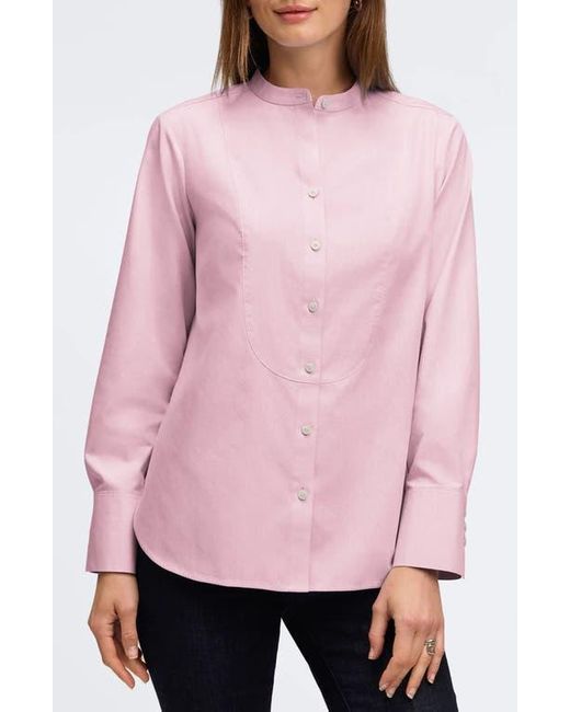 Foxcroft Pink Kris Tux Bib Cotton Button-Up Shirt