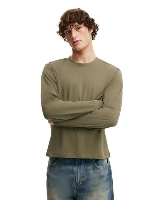 Cotton On Green Cropped Fit Long Sleeve for men