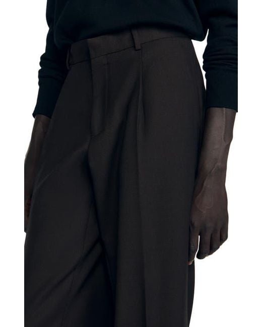 Sandro Blue Virgin Wool Classic-Fit Trousers for men