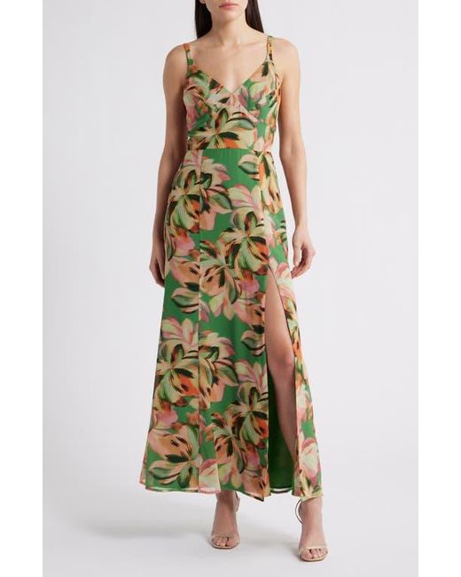 green hutch dress Amara Corset Pleated Tulle Fit & Flare Midi Dress In Green