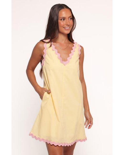 Petal & Pup White Calliope Rickrack Trim Cotton & Linen Minidress