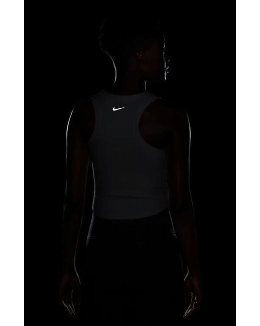 Nike White One Fitted Dri-Fit Cropped Tank Top