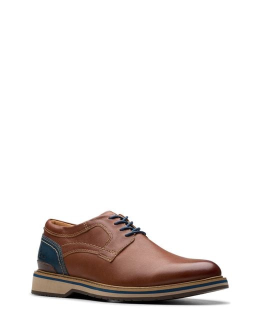 Clarks Brown Monahan Plain Toe Oxford for men