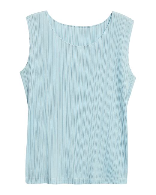 Pleats Please Issey Miyake Blue Monthly Colors March Sleeveless Top