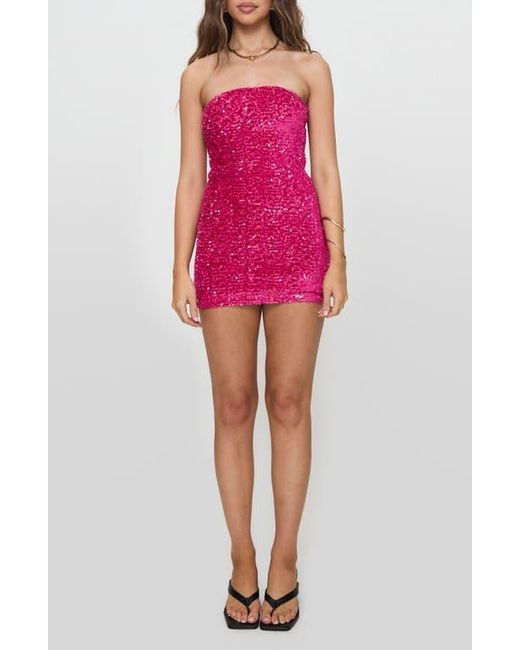 Princess Polly Red Eldoni Strapless Sequin Minidress