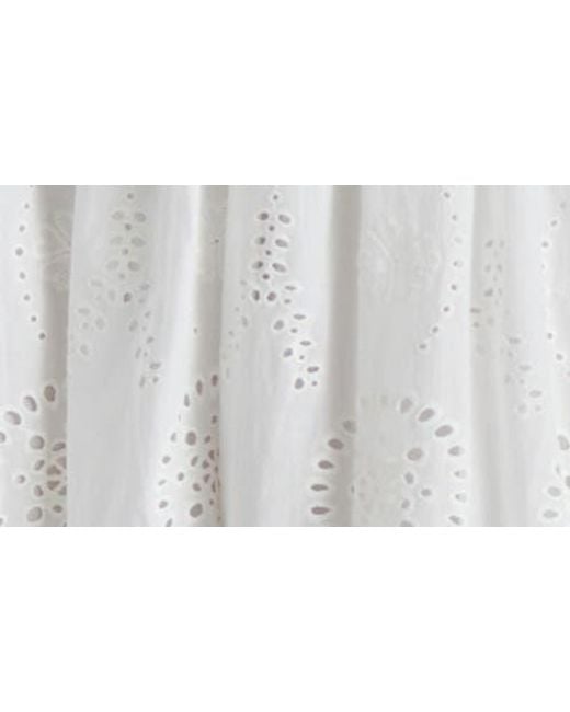Steve Madden Gray Harmony Eyelet Embroidered Cotton Midi Dress
