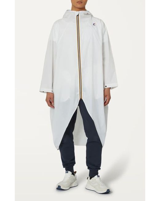 K-Way White Rennes Waterproof Packable Rain Poncho