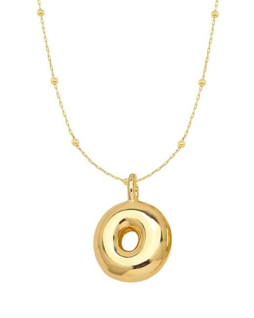 Emma Rae Metallic 14K Plated Bubble Initial Pendant Necklace