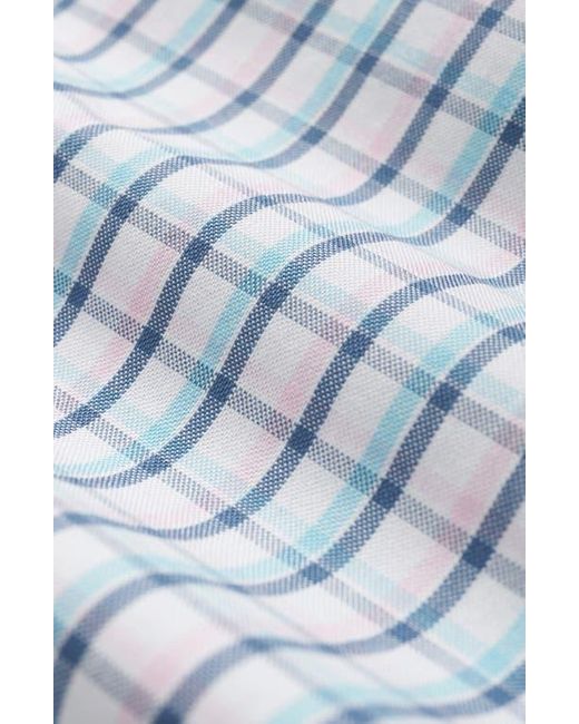 Brooks Brothers Blue Non-Iron Check Cotton Stretch Oxford Button-Down Shirt for men