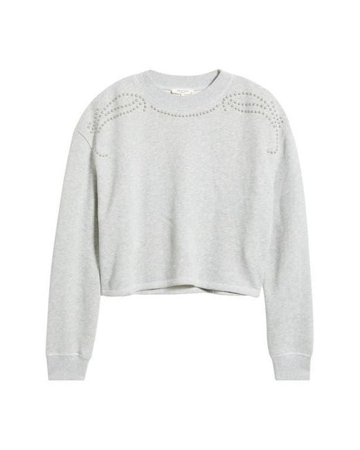 Rag & Bone Blue Studded Vintage Terry Crop Sweatshirt