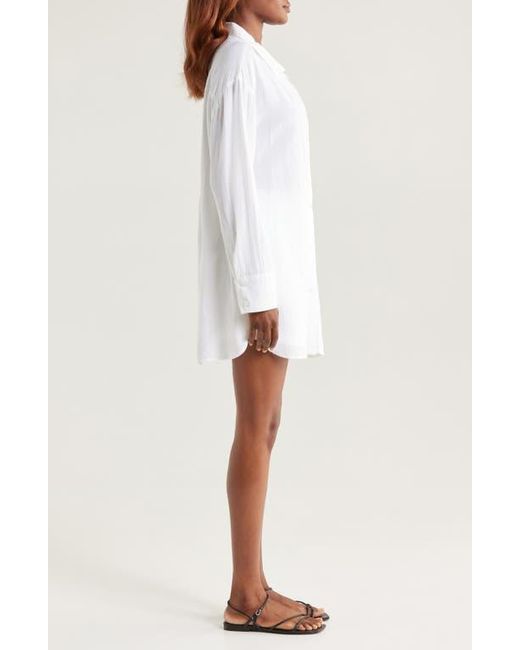 Nordstrom White Oversized Cover-Up Shirt
