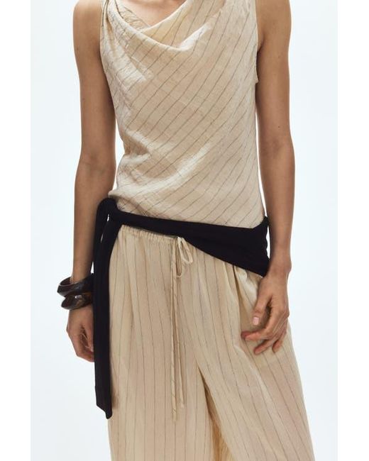 H&M Natural Straight Drawstring Trousers