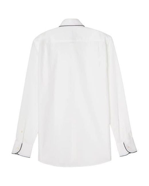 Robert Talbott Blue Reeves Piped Formal Shirt for men
