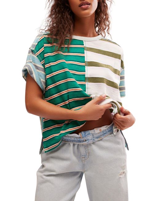 Free People Multicolor Get Real Stripe Oversize T-shirt