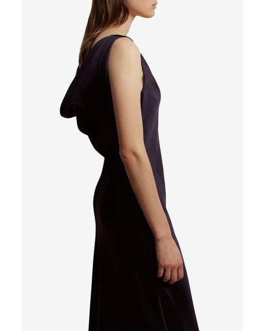 Marina Moscone Blue Cowl Back Satin Slipdress