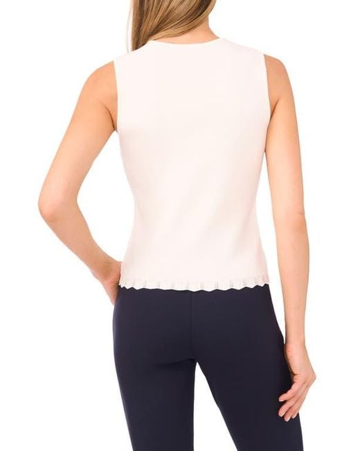 Ted Baker Blue Scallop Hem Sleeveless Sweater