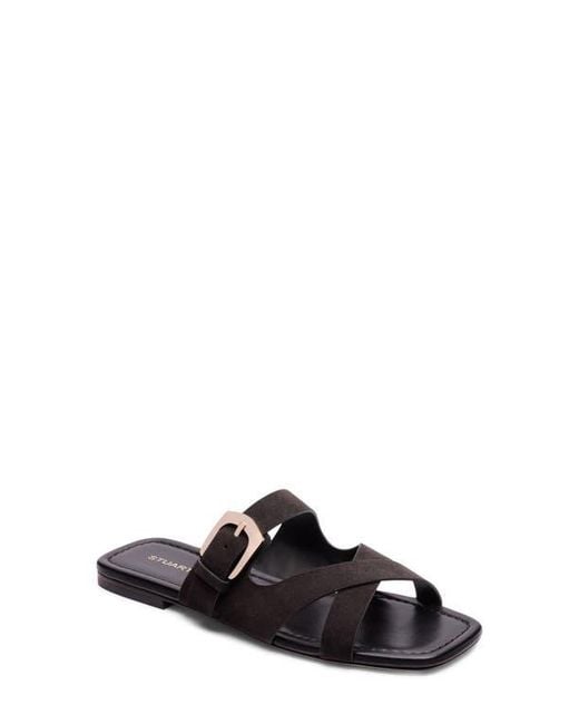Stuart Weitzman Black Sai Slide Sandal