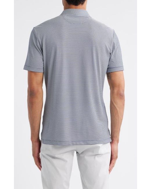 Johnnie-o Blue Dru Stripe Performance Polo for men