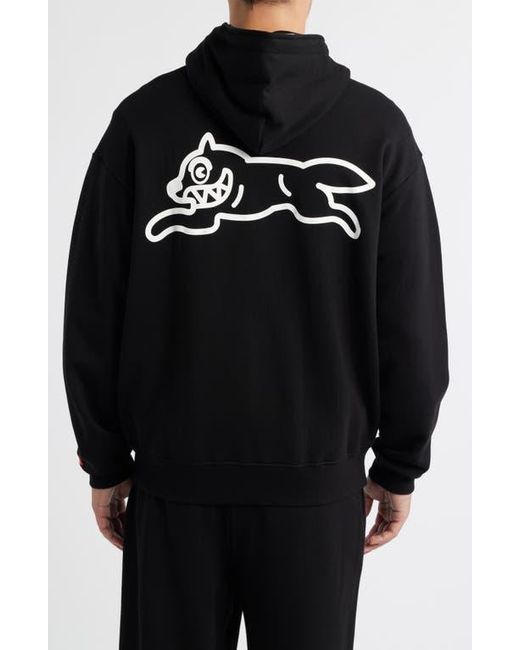 ICECREAM Black Hard Shell Graphic Zip Hoodie for men