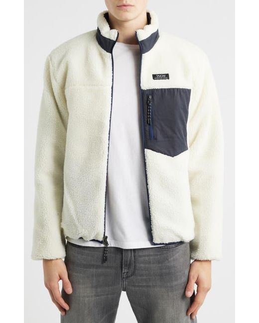 Taion Blue Reversible Fleece Down Jacket for men