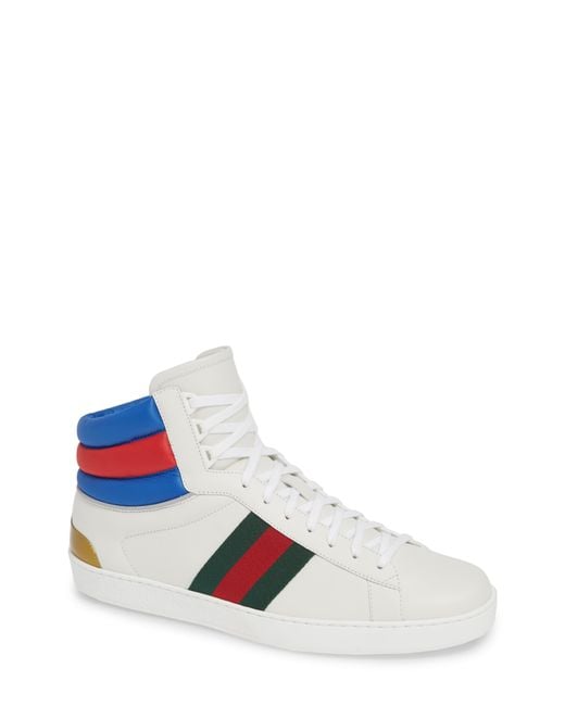 Gucci Ace High-top White Sneakers for Men - Lyst