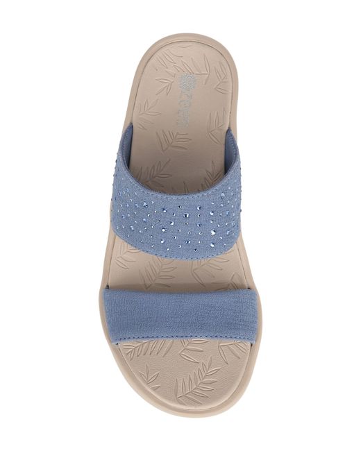 Bzees Blue Sienna Crystal Embellished Slide Sandal