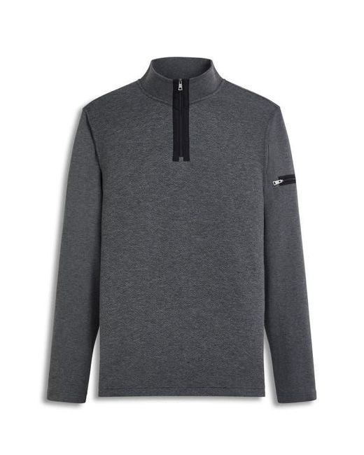 Bugatchi Gray Quarter Zip Pullover for men