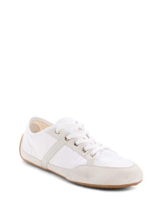 Givenchy White Slim Nylon & Suede Racing Sneaker for men