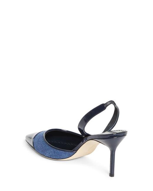 Manolo Blahnik Blue Capsli Cap Toe Slingback Pump