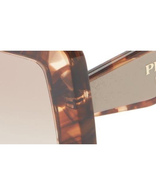 Prada Brown 53Mm Rectangular Sunglasses