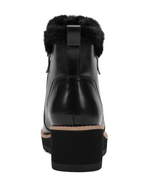 Easy Spirit Black Jane Faux Fur Lined Wedge Bootie