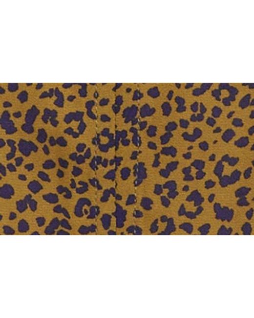 Wit & Wisdom Brown Leopard Print Ruffle Accent Top