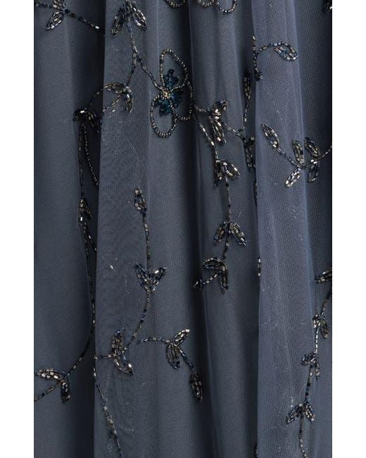 Pisarro Nights Blue Embellished Cocktail Dress With Open Front Jacket