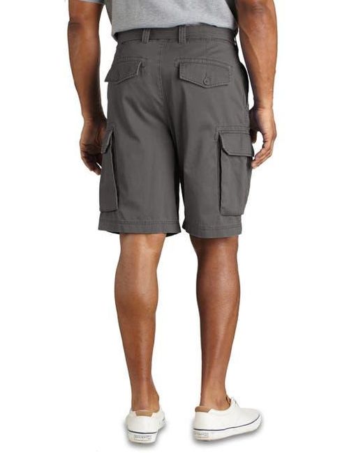True Nation by DXL Gray Big & Tall Relaxed-Fit Twill Cargo Shorts for men