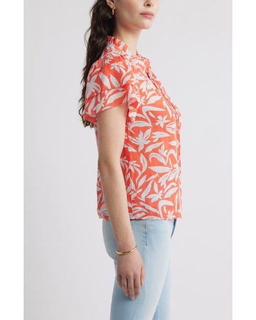 Caslon Red Ruffle Top