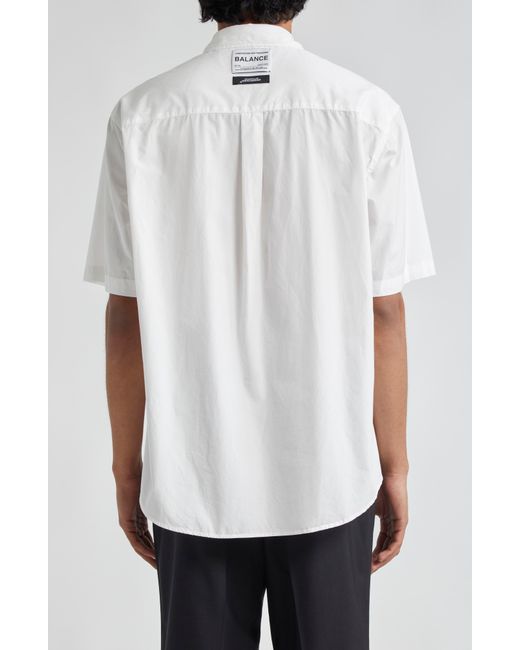 Undercover White Oversize Chaos Short Sleeve Button-up Shirt for men