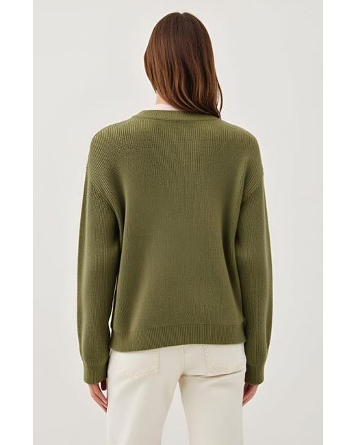 Modenaire Green Ribbed Button Down Cardigan