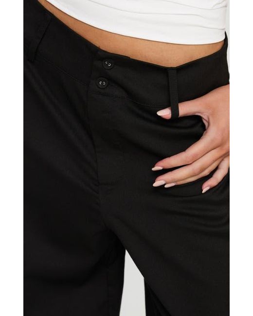 Princess Polly Black Alaina Low Rise Wide Leg Pants