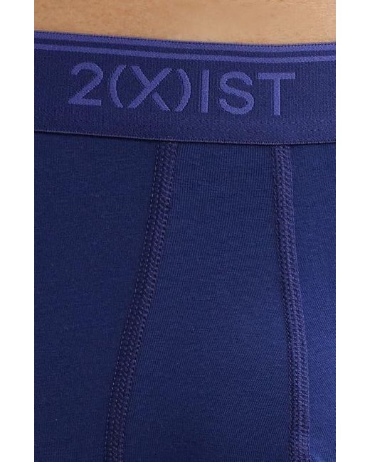 2xist Blue 4-Pack No-Show Stretch Trunks for men