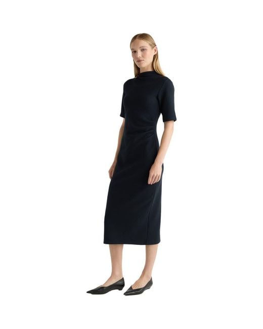 MODERN CITIZEN Evie Ribbed Knit Jersey Dress in Black | Lyst