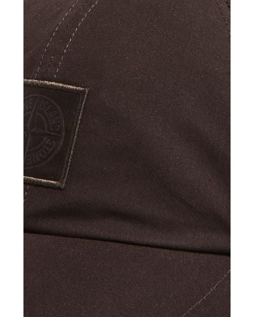 Stone Island Brown Ghost Compass Logo Patch Baseball Cap for men