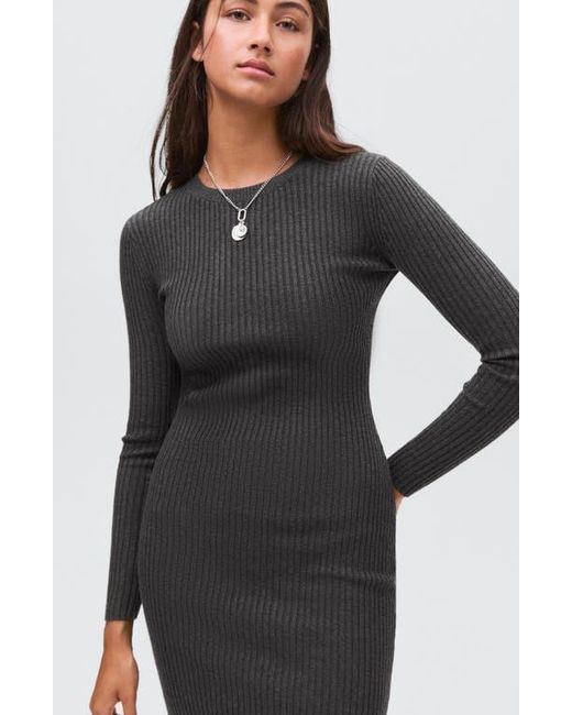 strapless open back dress MANGO Olive Green Green Asymmetric Ribbed Knit Dress UK S