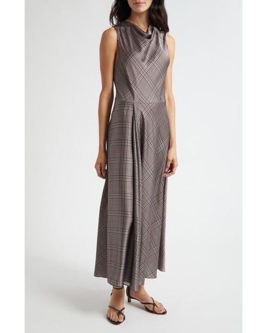vince brown silk dress Women's Placed Iris Cotton Button-Front Shirt, Dark Bark, Size M