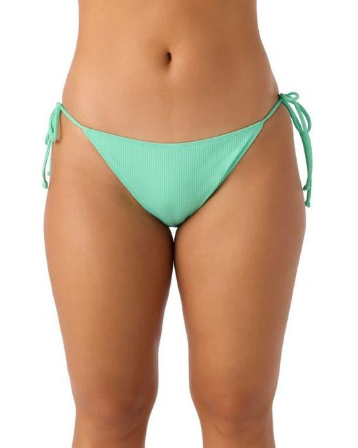 O'neill Sportswear Blue Saltwater Solids Maracas Rib Side Tie Bikini Bottoms