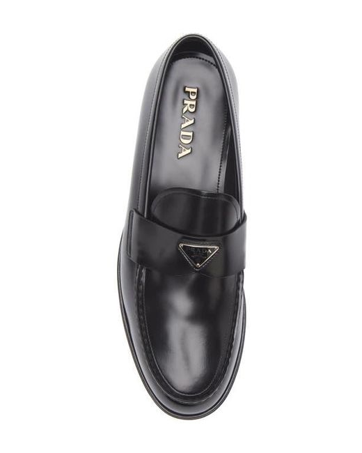 Prada Gray Triangle Logo Loafer for men