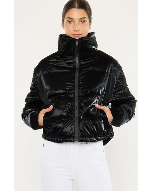 Kancan Black Lux Cropped Puffer Jacket