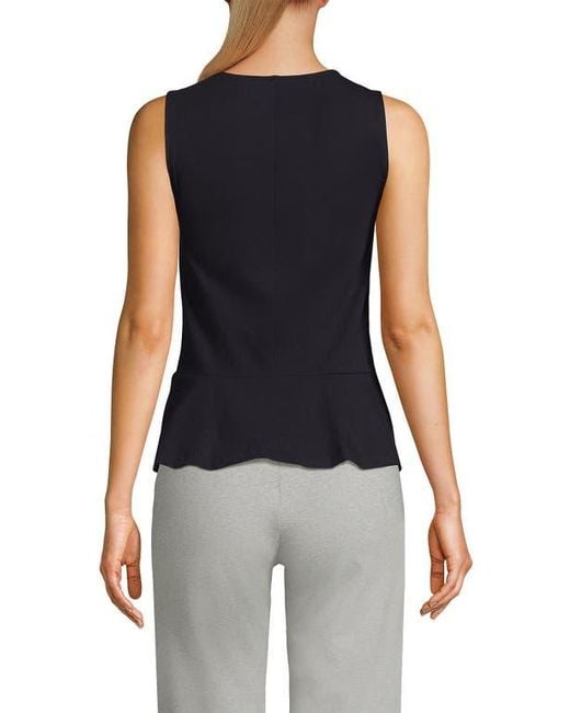 Lands' End Blue Sleeveless Starfish Peplum Top