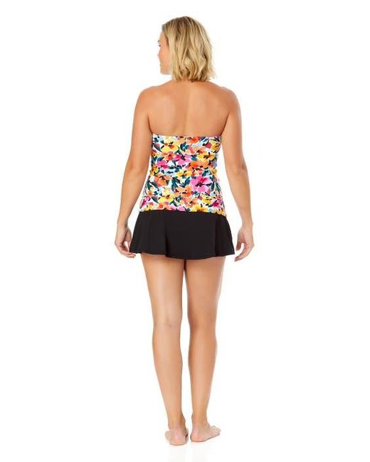 Anne Cole Red Tiger Dance Twist Front Bandeaukini Swim Top