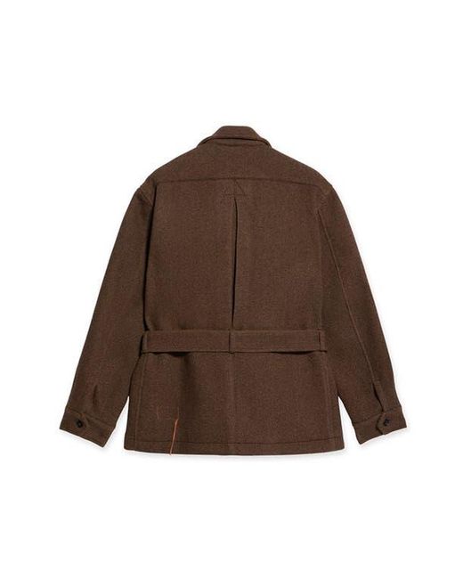 Fortela Brown Carlo Sahariana Wool Jacket for men